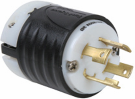 Turnlok 30A 4-Wire Plug, 250V, Black, 2.57 Inch Length