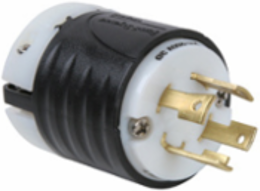 Turnlok 30A 4-Wire Plug, 250V, Black, 2.57 Inch Length