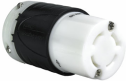 30A NEMA L1730 Connector, 4-Wire, 600V, Black/White, 3.33 Inch Length
