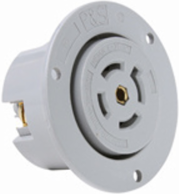 Turnlok 20A Flanged Outlet Gray 120/208V 5-Wire