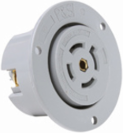Turnlok 20A Flanged Outlet Gray 120/208V 5-Wire