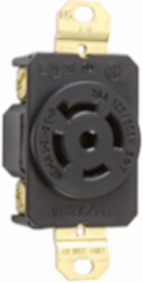 20A NEMA L2120 Single Receptacle 5-Wire 3-Phase 120/208V Black