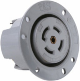 30A Turnlok Flanged Outlet, 5-Wire, Gray, 3.12 Inch Width