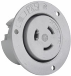 Turnlok 20A NEMA L2420 Outlet, Gray, 1.34 Inch Depth, High-Impact Housing