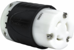 20A NEMA Connector, 3.33 Inch Length, Black Back, White Front
