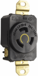 20A 125V NEMA L520 Single Receptacle, 2-Pole 3-Wire, Black, 2.29 Inch Height