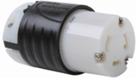 Turnlok Connector 30A 125V, Black & White, 2.2 Inch Width, 3.33 Inch Length