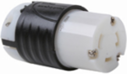 Turnlok Connector 30A 125V, Black & White, 2.2 Inch Width, 3.33 Inch Length