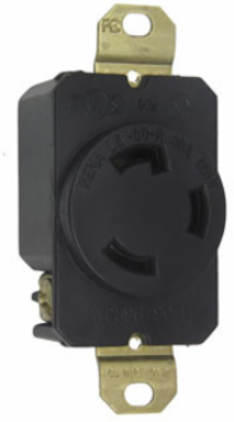 30A NEMA L530 Single Receptacle, 3-Wire, Black, 2.37 Inch Height