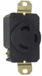 30A NEMA L530 Single Receptacle, 3-Wire, Black, 2.37 Inch Height