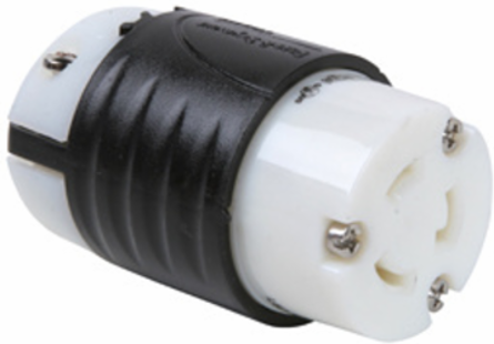Turnlok® 20A NEMA Connector, Black/White, 3.33 Inch Length, cULus Listed