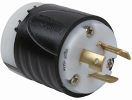 20A NEMA Plug Locking Connector 250V, 2.57 Inch Length, Black
