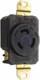 20A 250V NEMA L620 Single Receptacle, 3-Wire, Black, 1.61 Inch Width