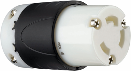Turnlok 30A 250V Connector, Black & White, 3.33 Inch Length