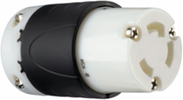 Turnlok 30A 250V Connector, Black & White, 3.33 Inch Length
