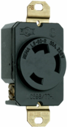 Turnlok® 30A Locking Single Receptacle, 1.28 Inch Height, Black