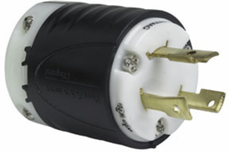 30A NEMA L730 Plug Black/White, 2.57 Inch Length & Depth