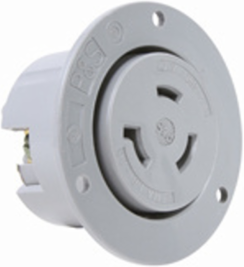 Turnlok 20A NEMA L820 Outlet, 480V, Gray, 2.87 Inch Width
