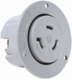 Turnlok 20A NEMA L820 Outlet, 480V, Gray, 2.87 Inch Width