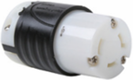 30A NEMA Turnlok Connector, Black/White, 3.33 Inch Length, 2.2 Inch Width