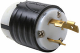 Turnlok Plug, 30A 480V, Black/White, 2.2 Inch Width, 2.57 Inch Length