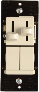 CFL/LED/Incandescent 3-Way Slide Dimmer with Fan Control, Light Almond