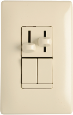 CFL/LED/Incandescent 3-Way Slide Dimmer with Fan Control, Light Almond