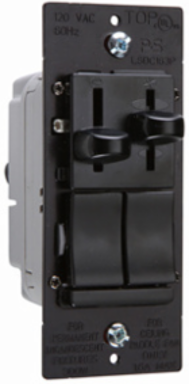 LS Series Dual Fan Speed Control/Dimmer, Black, cULus Listed