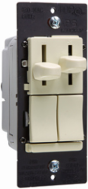 LS Series Dual Fan Speed Control/Dimmer, Ivory, cULus Listed