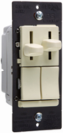 LS Series Dual Fan Speed Control/Dimmer, Ivory, cULus Listed