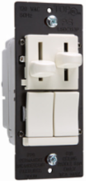 LS Series Dual Fan Speed Control Dimmer, White, cULus Listed