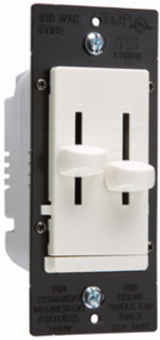 LS Series Dual Slide Fan Speed Control/Dimmer, 3-Speed, Ivory