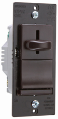 LS Series 3-Speed Fan Speed Control - Brown, 5A, Impact-Resistant Housing