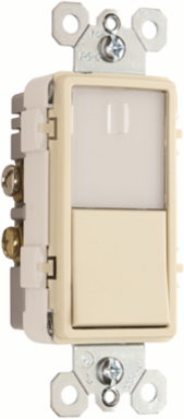 Night Light with 1 Pole/3-Way Switch, Light Almond, 1.6 Inch Width