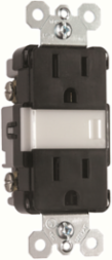 Night Light with Duplex 15A Tamper-Resistant Outlets, Black, 1.6"x2.75"