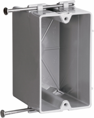 Single Gang Switch and Outlet Box, Impact-Resistant Thermoplastic, 100 Pack