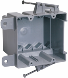 Two-Gang Switch and Outlet Box, Impact-Resistant Thermoplastic