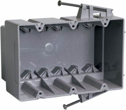 Triple Gang Switch and Outlet Box, 3-1/16 Inch Depth, UL Listed