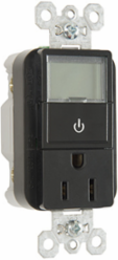 Heavy Duty Timer Receptacle 15A 125V Black, 1.73 Inch Width