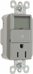 15A 125V Heavy Duty Timer Receptacle Gray, 1.73 Inch Width, 2.68 Inch Height
