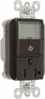 20A 125V Heavy Duty Timer Receptacle, 1.73 Inch Width, Brown