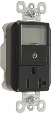 20A 125V Heavy Duty Plug Load Timer Receptacle, 1.73 Inch Width, Black