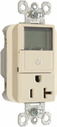 20A 125V Heavy Duty Plug Load Timer Receptacle, 1.73 Inch Width, Light Almond