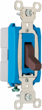 Heavy Duty 1-Pole Toggle Switch, 15A 120/277V, Brown, 3.281 Inch Height