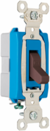 Heavy Duty 1-Pole Toggle Switch, 15A 120/277V, Brown, 3.281 Inch Height