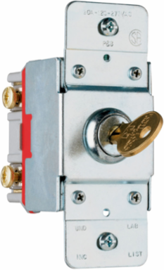 Extra Heavy Duty Key Lock Switch 20A 120/277V, Light Almond, 2.75 Inch Width