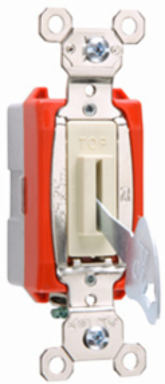 Industrial Heavy Duty Lock Switch 20A 120/277V Light Almond, 1.32 Inch Width