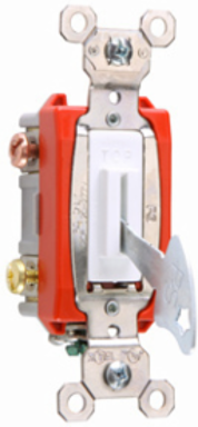 Industrial Grade Lock Switch, 20A 120/277V, White, 4.195 Inch Height