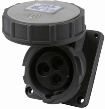 Watertight Pin & Sleeve Receptacle 20A 277V, 3.4 Inch Height, 2.85 Inch Width