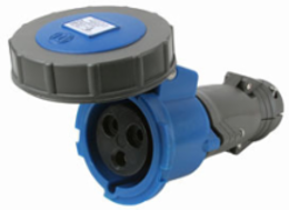 30A 250V Watertight Pin & Sleeve Connector, 3.7 Inch Width, Gray